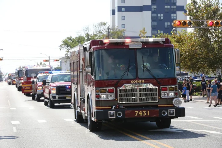 Goshen fire company participating in a community parade